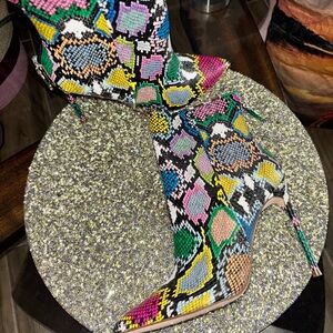 Steve Madden Vibrant Snake Print Stiletto Boots